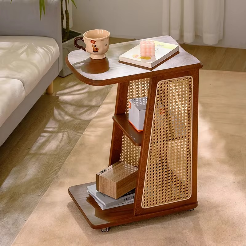 Coffee Or Tea Please - Tavolino Laterale in Legno Massello Stile