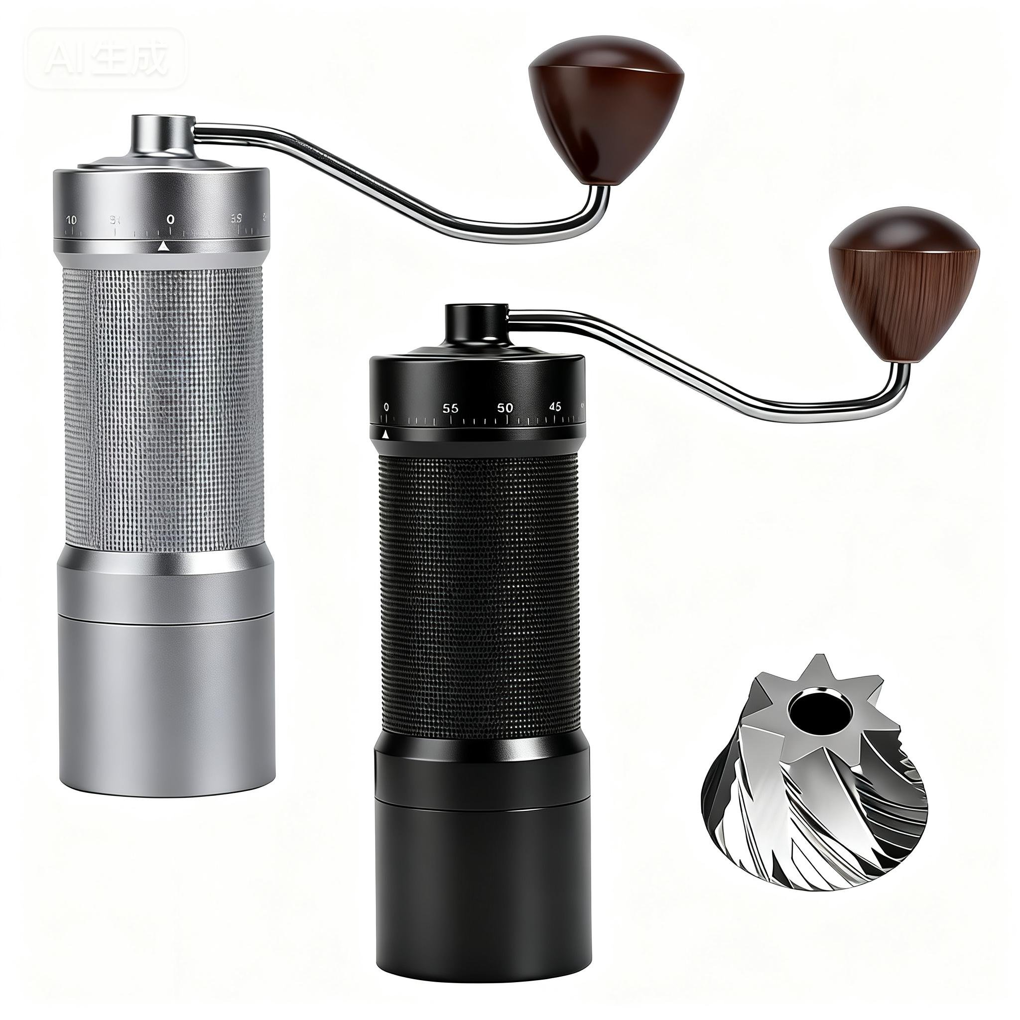 Burr Hand Grinder - Macinacaffè Manuale Magnetico con 60 Livelli