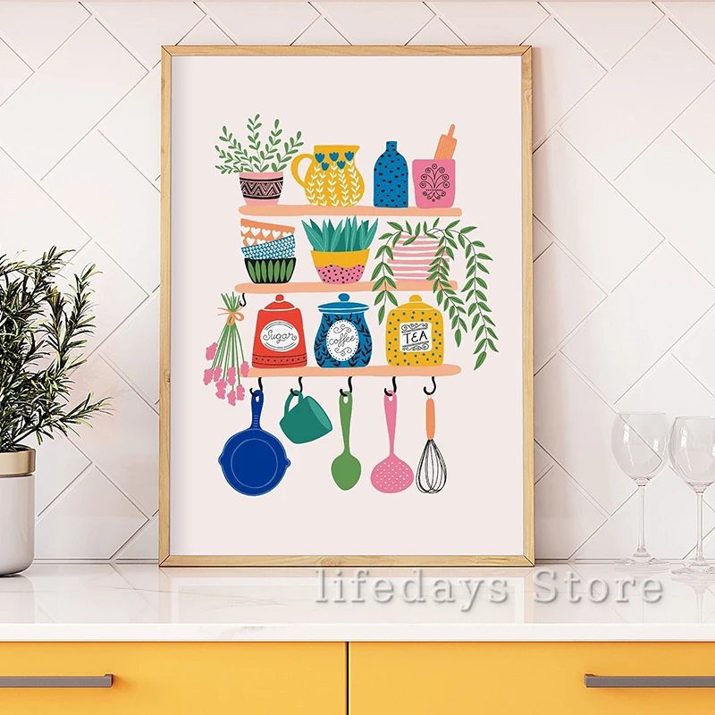 Coffee And Tea Lyrics - Pittura su tela Scaffali da cucina