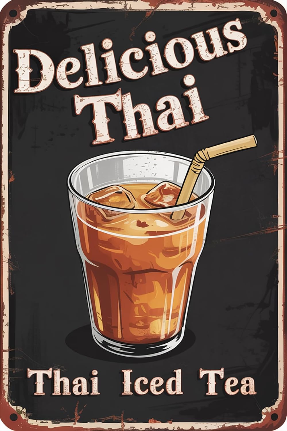 Coffee Tea Thai - Insegne in Metallo Vintage Divertenti, Insegna