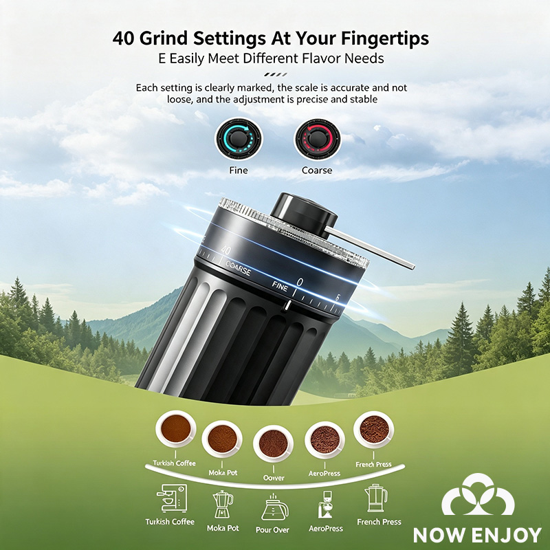 Macinacaffè Manuale NOW ENJOY  - Burr Hand Grinder recensione e prezzo