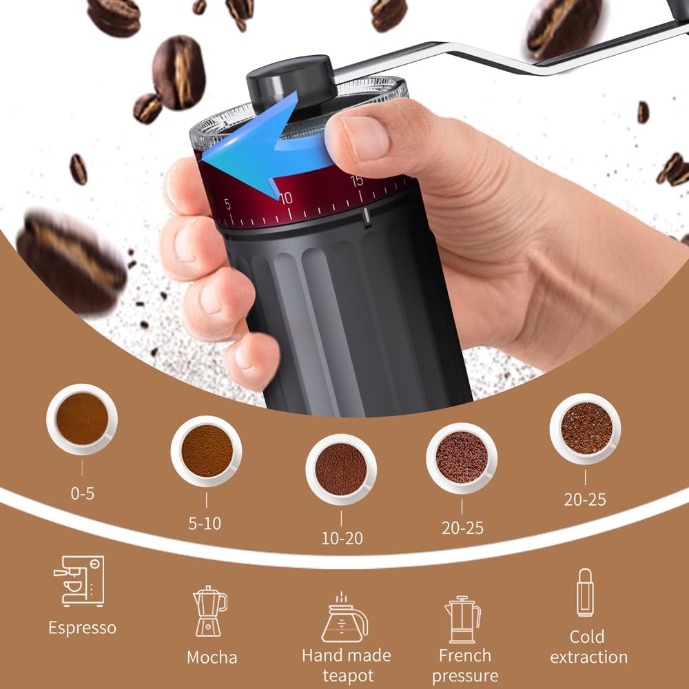 Macinacaffè manuale con 40 reg - Burr Hand Grinder recensione e prezzo
