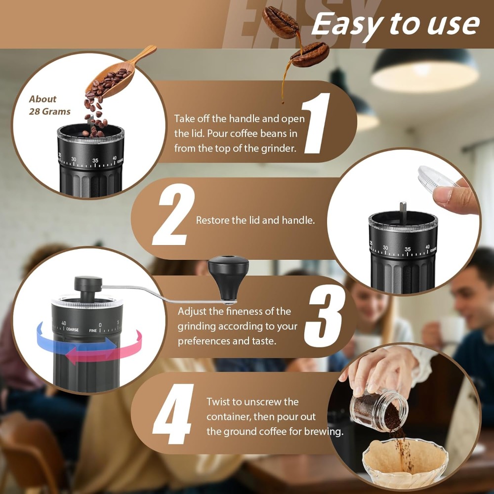 Macinacaffè manuale con 40 reg - Burr Hand Grinder recensione e prezzo